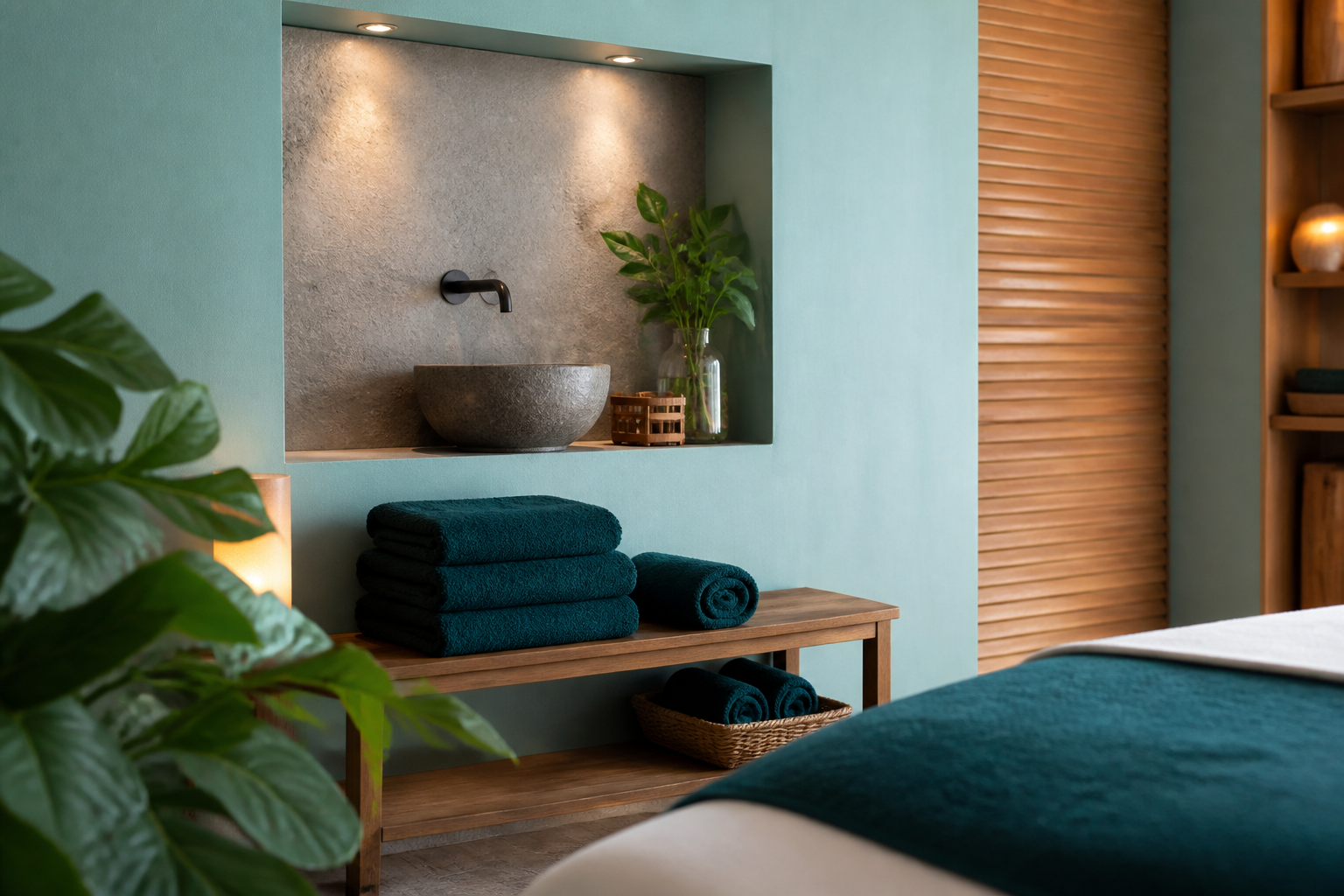Illustrative hotel spa atmosphere