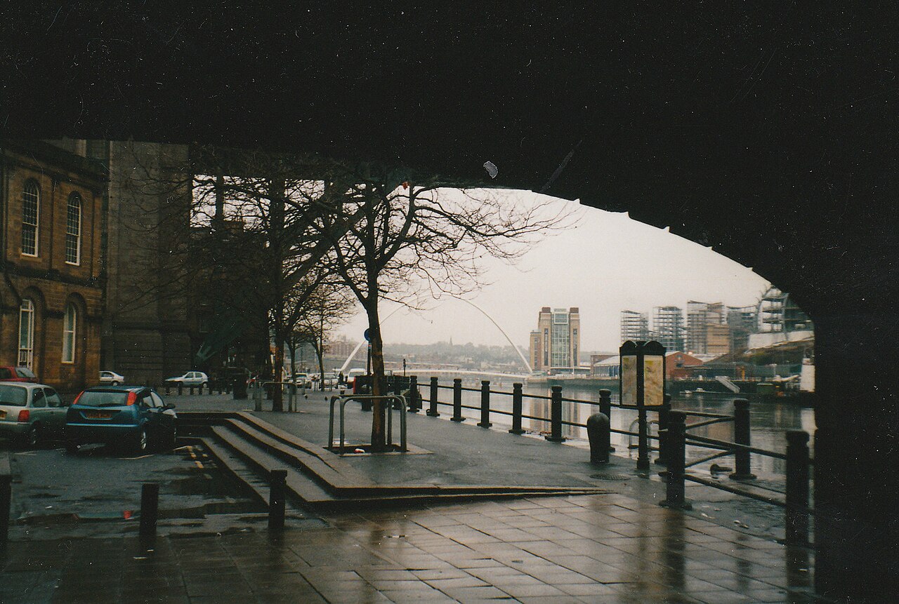 Newcastle Quayside beneath the Tyne Bridge